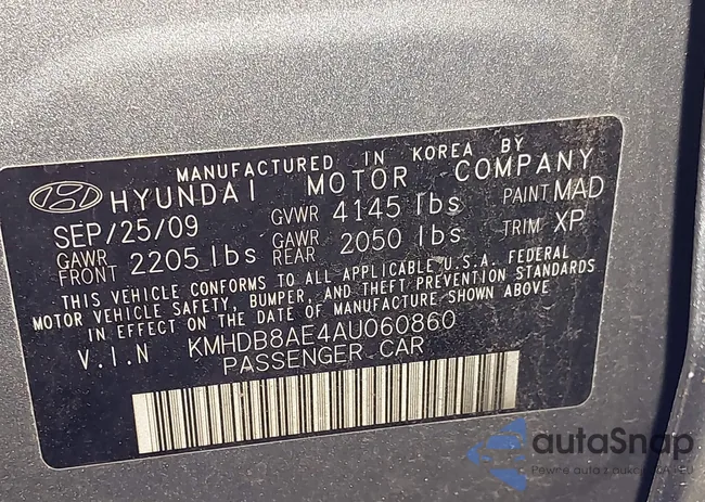 KMHDB8AE4AU060860: 43907448