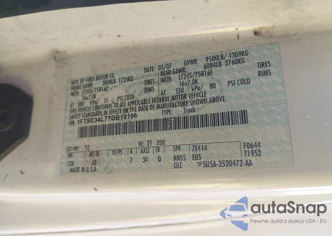 1FTSE34L77DB19196: 43907534