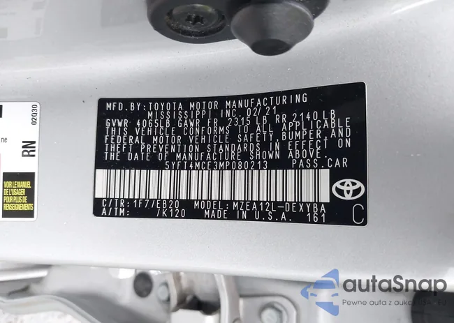 5YFT4MCE3MP080213: 43907556