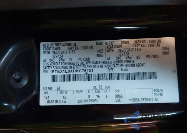 1FTEX1E8XHKC76191: 43907571