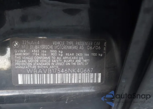 WBAVB17546NK40667: 43907598