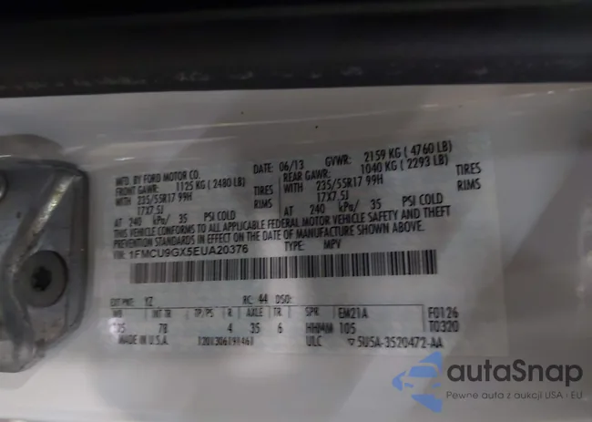 1FMCU9GX5EUA20376: 43907638