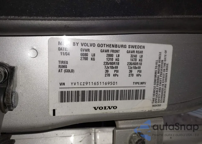 YV1CZ911651169501: 43907642