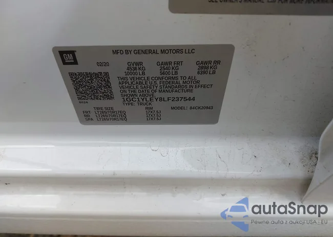 1GC1YLEY8LF237544: 43907655