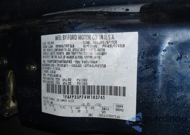 1FAFP33P74W183745: 43907717