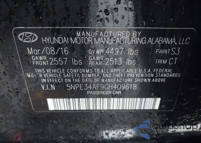 5NPE34AF9GH409618: 43907743