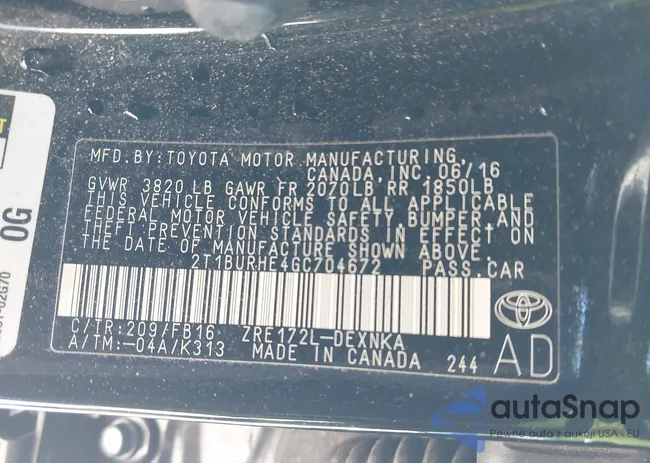 2T1BURHE4GC704672: 43908853