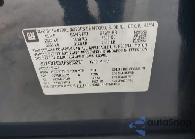 3GYFNEE3XFS535327: 43908891