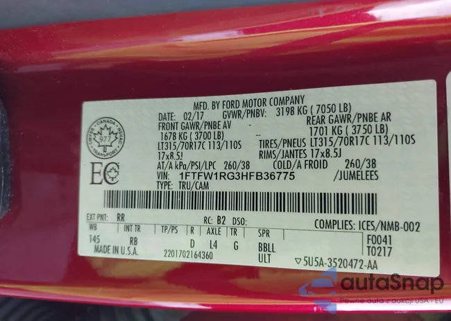 1FTFW1RG3HFB36775: 43908915