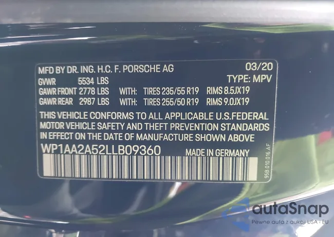 WP1AA2A52LLB09360: 43908918