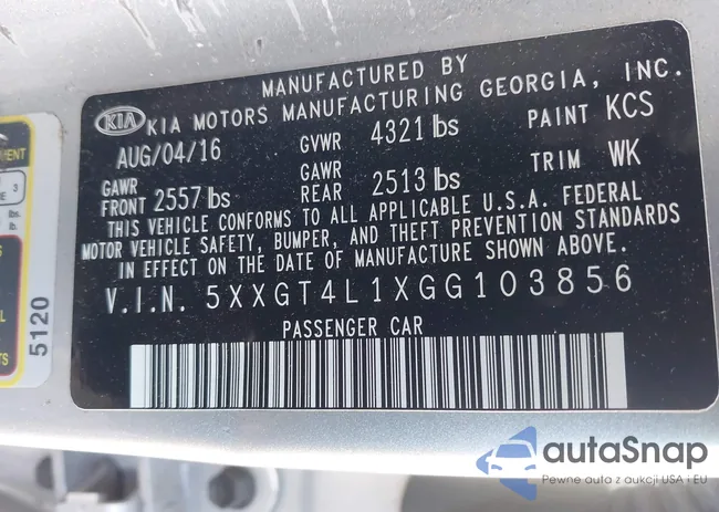 5XXGT4L1XGG103856: 43909026