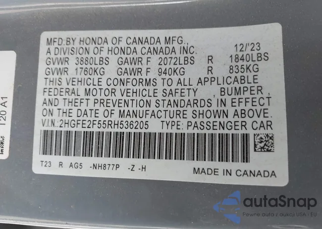 2HGFE2F55RH536205: 43909139