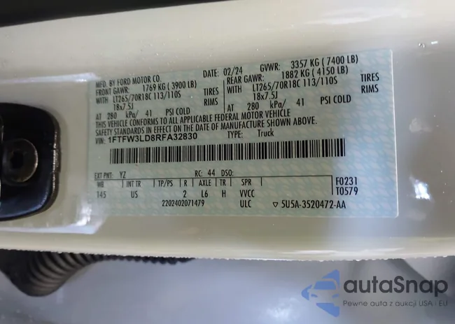 1FTFW3LD8RFA32830: 43908465