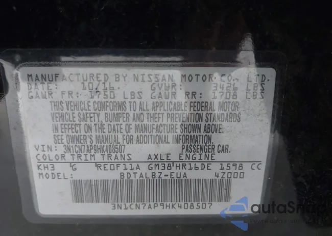 3N1CN7AP9HK408507: 43908506