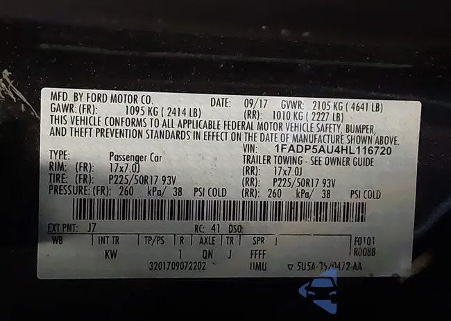 1FADP5AU4HL116720: 43908574