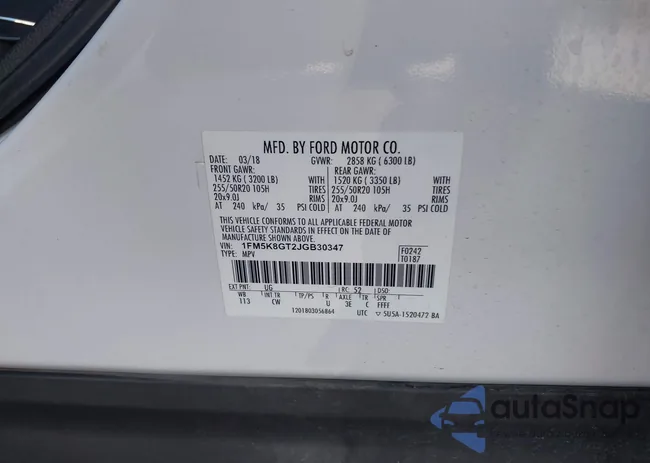 1FM5K8GT2JGB30347: 43908621