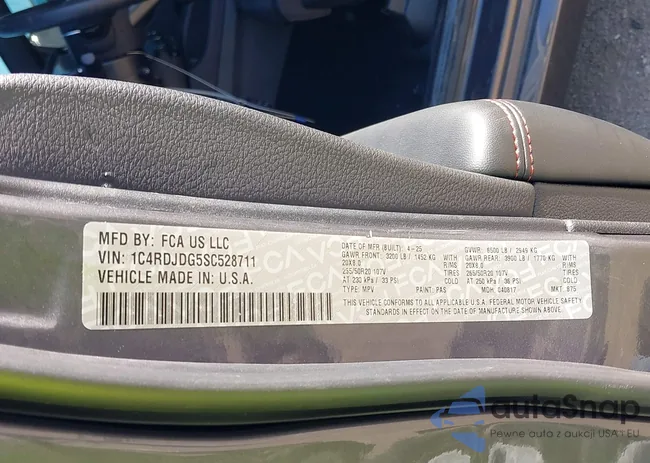 1C4RDJDG5SC528711: 43908741