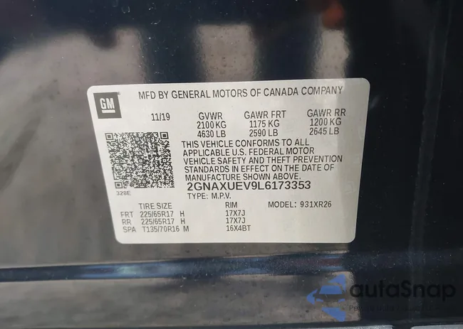 2GNAXUEV9L6173353: 43908747