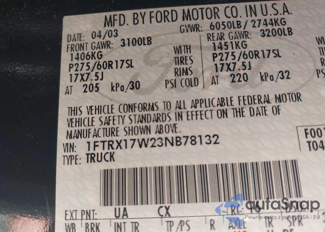 1FTRX17W23NB78132: 43909846