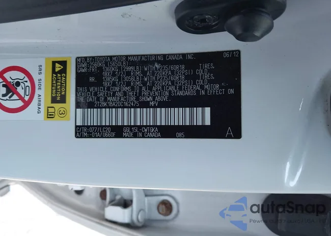 2T2BK1BA2DC162475: 43909898