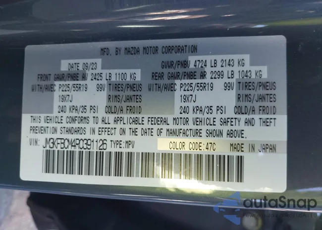 JM3KFBCM4R0391126: 43910025