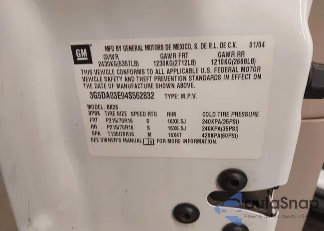 3G5DA03E945562832: 43910050