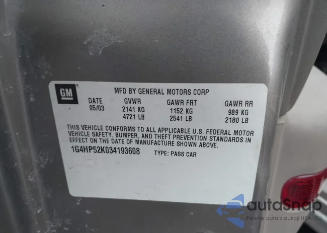 1G4HP52K034193608: 43910063