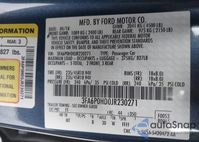 3FA6P0HD0JR230271: 43910072