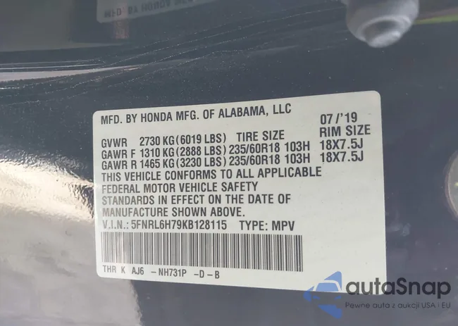 5FNRL6H79KB128115: 43910083