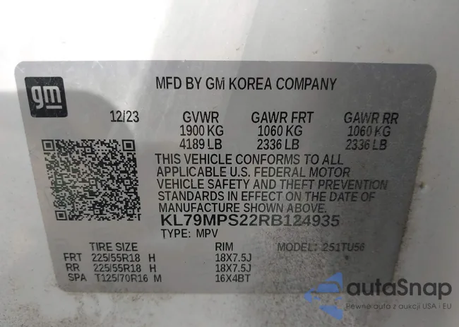 KL79MPS22RB124935: 43910094