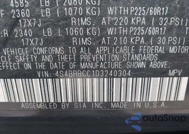 4S4BRBCC1D3240304: 43910227