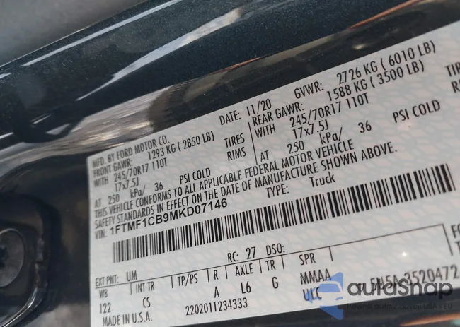 1FTMF1CB9MKD07146: 43910247