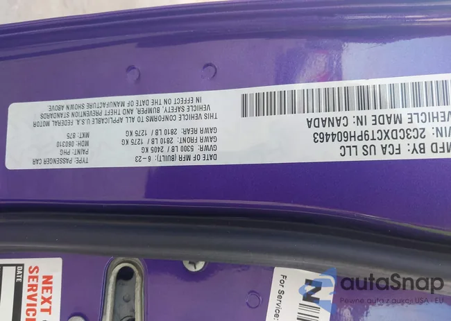 2C3CDXCT9PH604463: 43910333