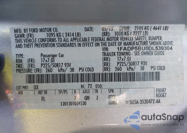 1FADP5BU0DL539304: 43910374