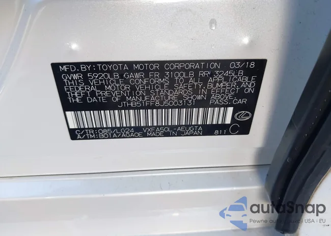 JTHB51FF8J5003131: 43909591