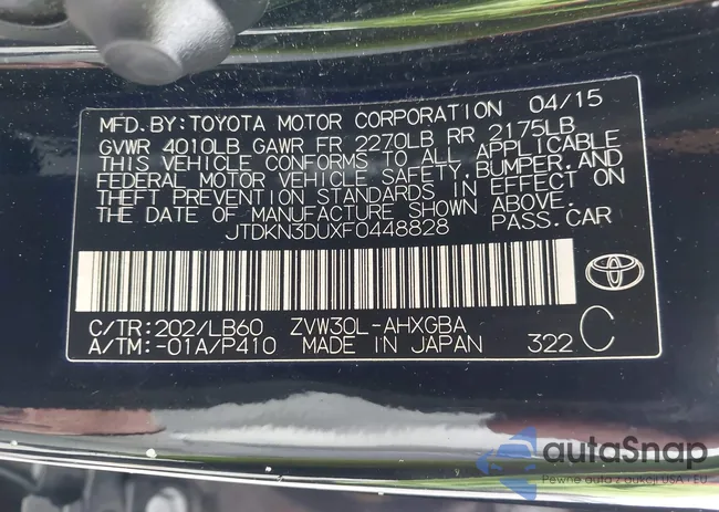 JTDKN3DUXF0448828: 43909659