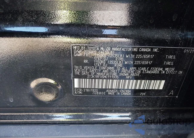 2T3K1RFV5MC111935: 43909681