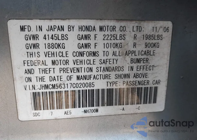 JHMCM56317C020085: 43909762