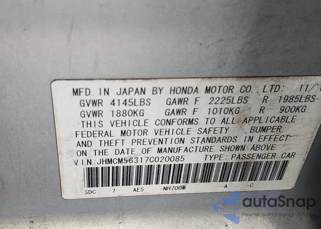 JHMCM56317C020085: 43909762