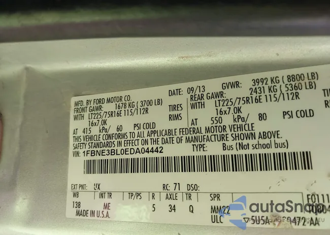 1FBNE3BL0EDA04442: 43909789