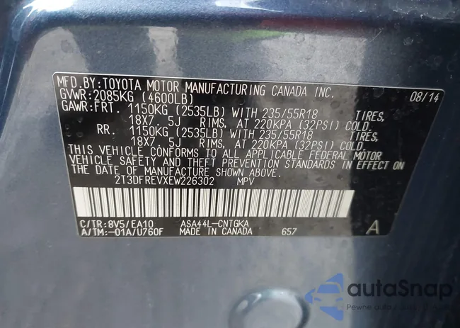 2T3DFREVXEW226302: 43909819