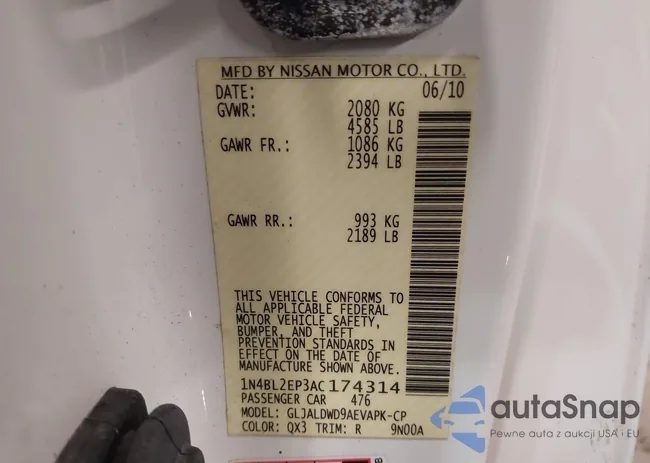 1N4BL2EP3AC174314: 43910955