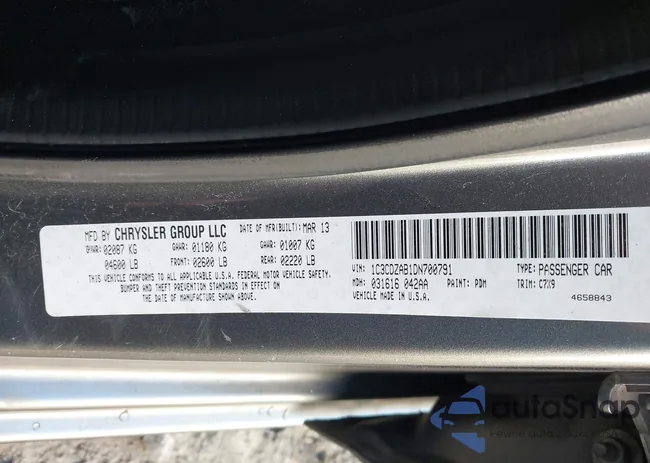 1C3CDZAB1DN700791: 43910971