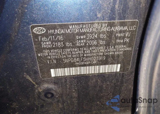 5NPD84LF5HH023919: 43911001