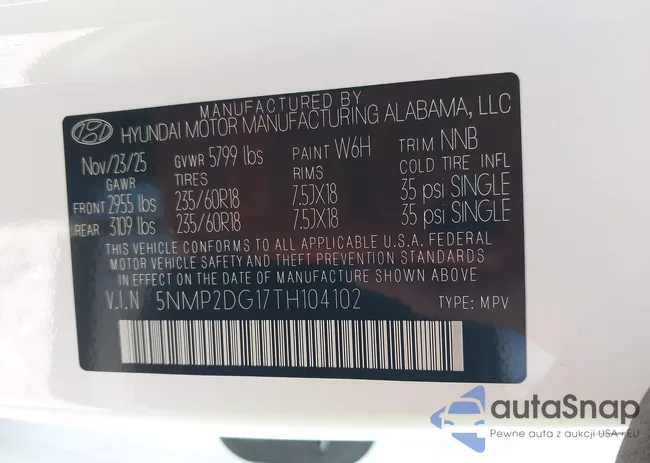 5NMP2DG17TH104102: 43911045