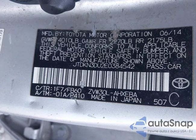 JTDKN3DU2E0384542: 43911074