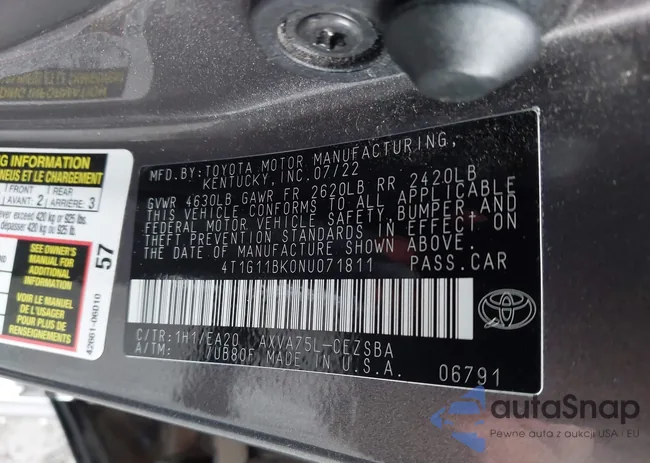 4T1G11BK0NU071811: 43911087