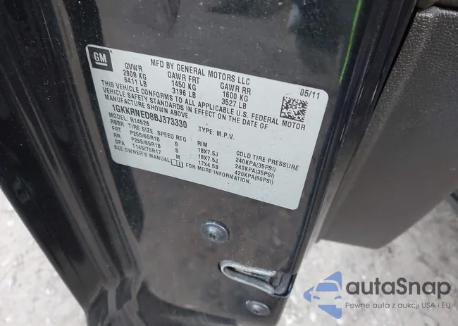 1GKKRNED8BJ373330: 43911134