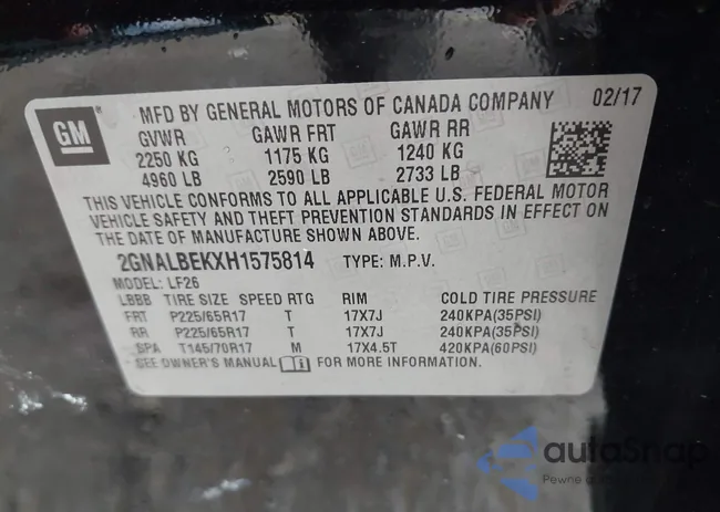 2GNALBEKXH1575814: 43911183