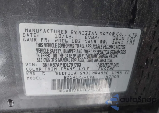 3N1AB7AP1DL791783: 43911198